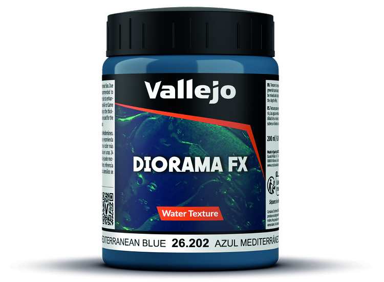 Vallejo VA26202 200ml - Water Texture - Mediterranean Blue