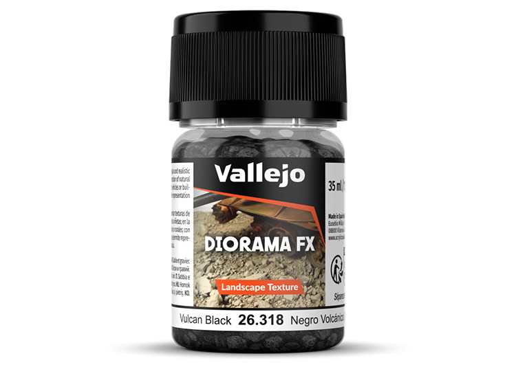 Vallejo VA26318 35ml - Landscape Texture - Vulcan Black 2-5 mm