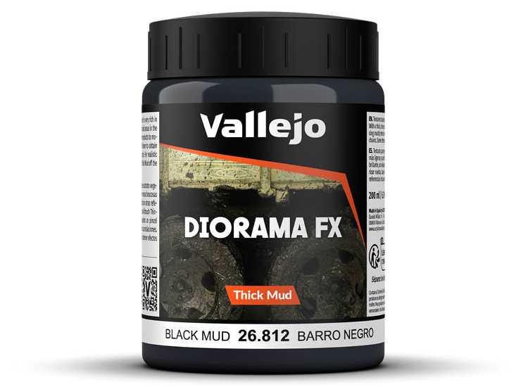 Vallejo VA26812 200ml - Diorama Thick Mud - Black Mud