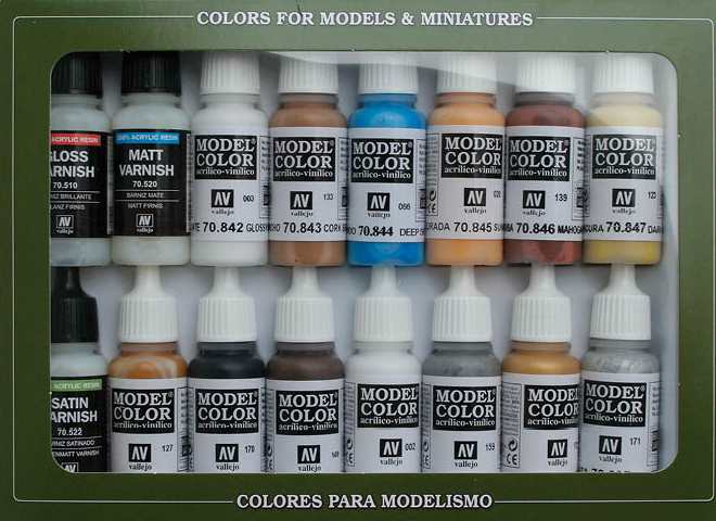 17ml x 16 Vallejo - Model Color Acrylic Paint Set - Folkstone Specialist