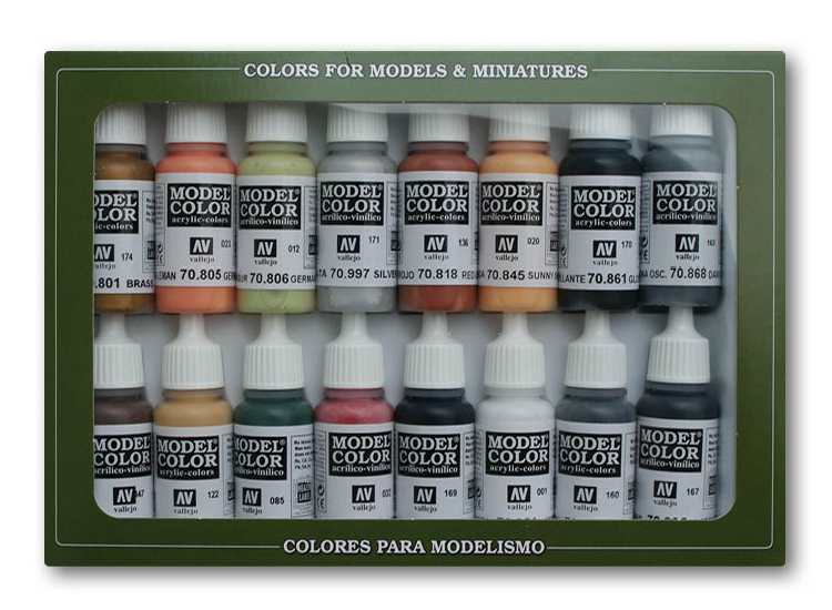 17ml x16 Vallejo - Model Colour Acrylic Paint Set German Colours WWII
