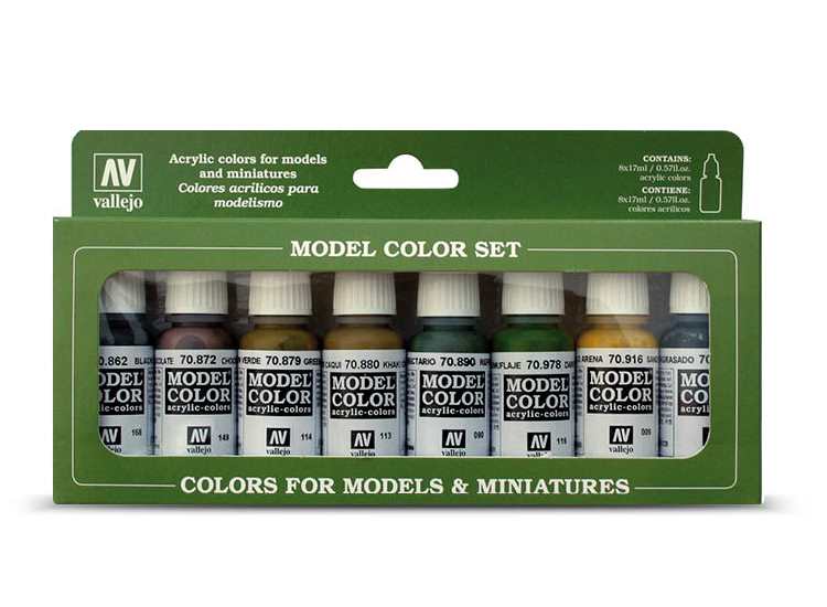 17ml x8 Vallejo - Model Colour Acrylic Paint Set Panzer Colours