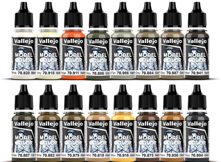 18ml x 16 Vallejo - Model Color Set - Earthtones (x16)