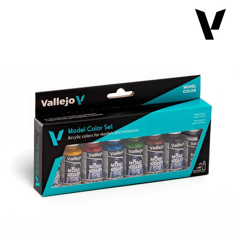 18ml x8 Vallejo - Model Color Acrylic Paint Set - Wargames Basics