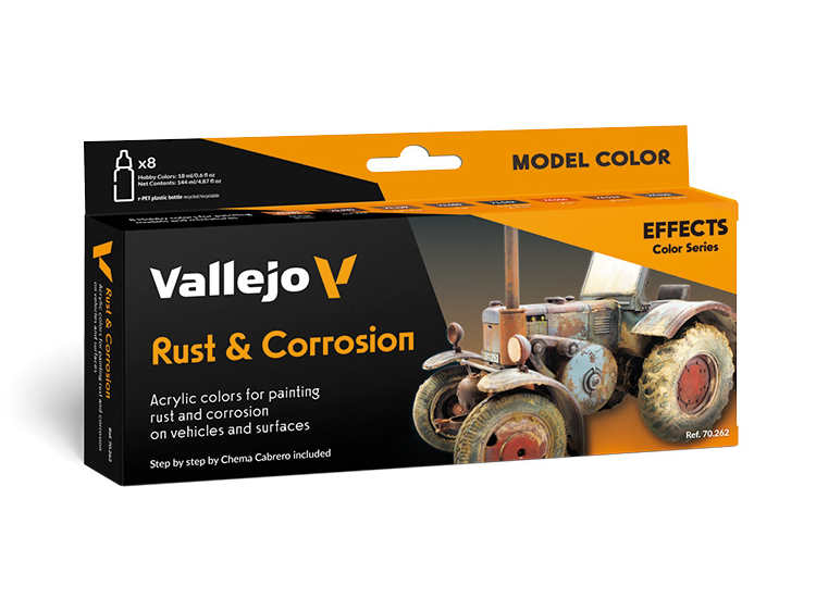 18ml x8 Vallejo - Model Color Acrylic Paint Set - Rust & Corrosion