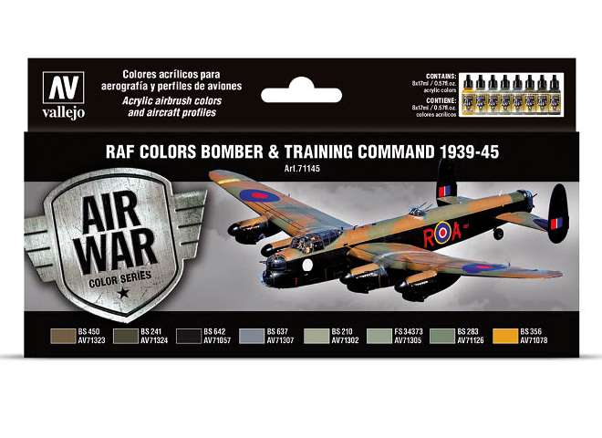 17ml x8 Vallejo - Model Air Acrylic Paint Set - Bomber / Training Air Command