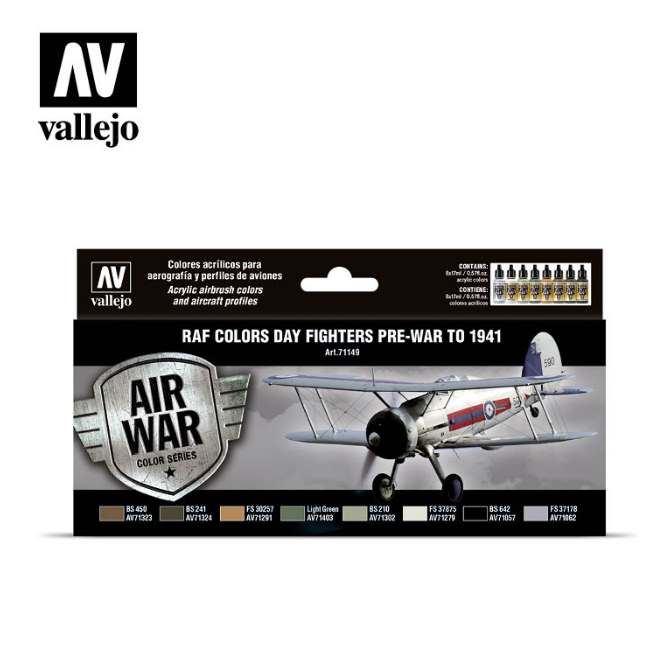 17ml x8 Vallejo - Model Air Set - RAF Day Fighters Pre-War to 1941