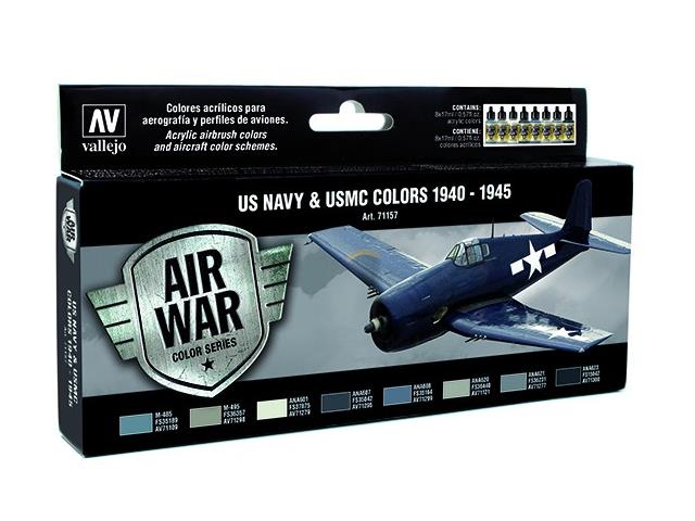 17ml x 8 Vallejo - Model Air Set - US NAVY & USMC Colors WWII 1940-1945