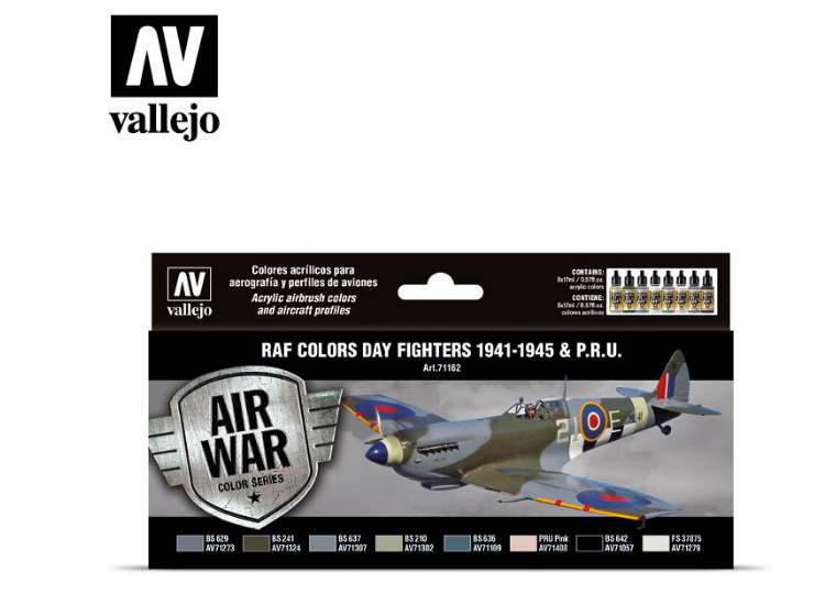 17ml x 8 Vallejo - Model Air Set - WWII RAF colors Day Fighters 1941-1945 & P.R.U.