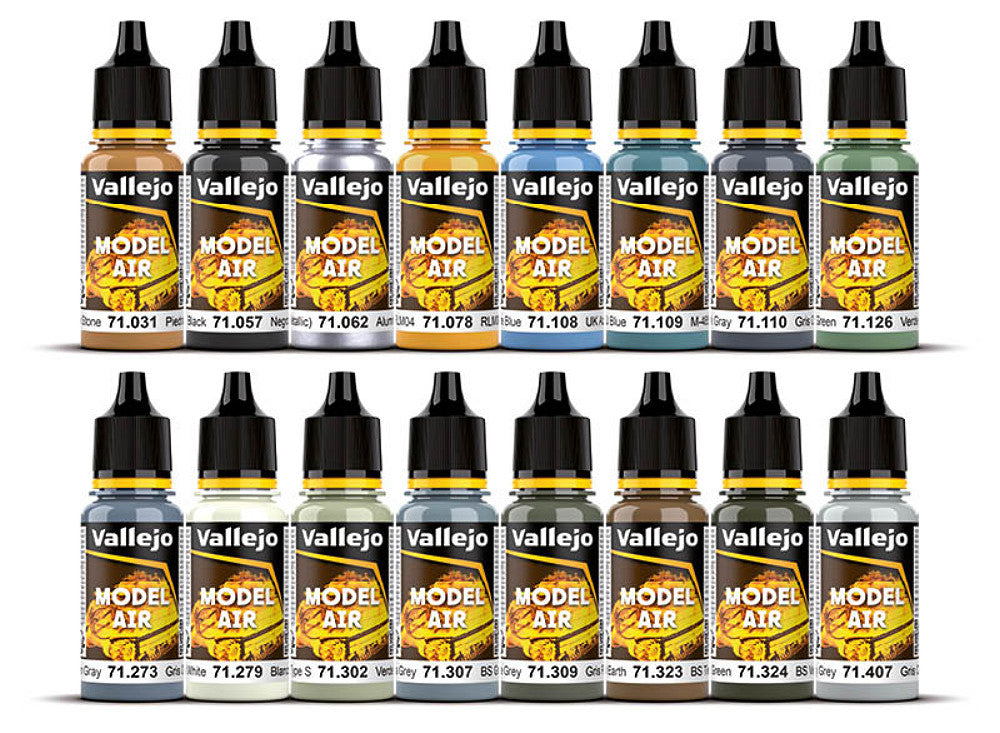 18ml x16 Vallejo - Model Air Paint Set - WWII British RAF and FAA