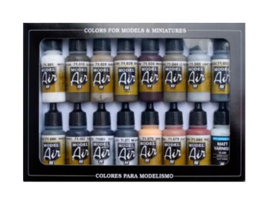 17ml x 16 Vallejo - Model Air Set - Weathering Set