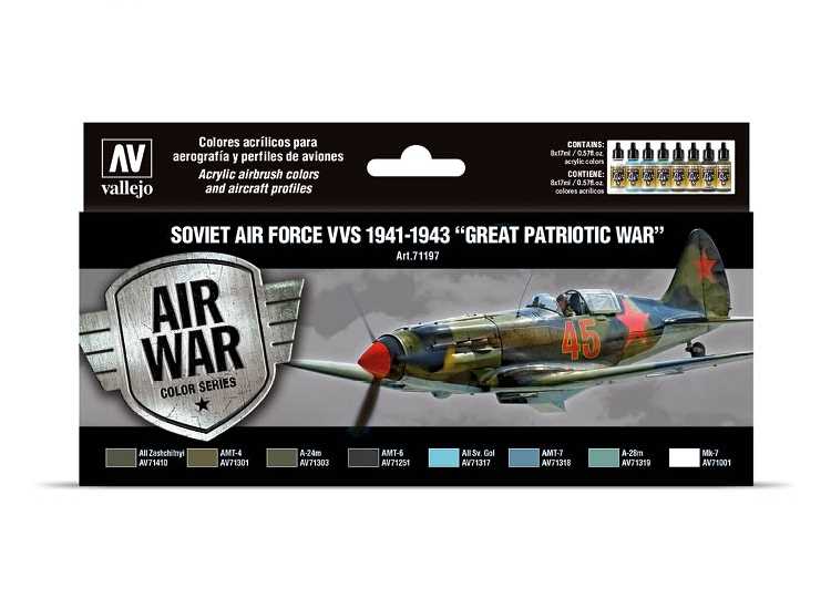 17ml x 8 Vallejo - Model Air Set - Soviet Air Force VVS 1941 to 1943 Great Patriotic War