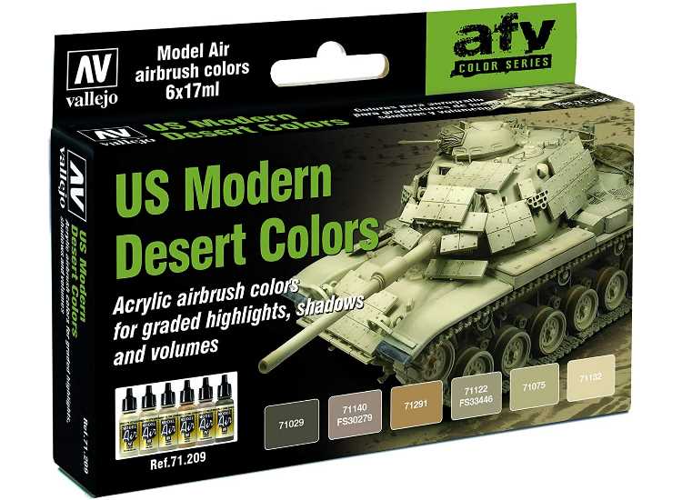 17ml x 6 Vallejo - Model Air Set - US Modern Desert Colours