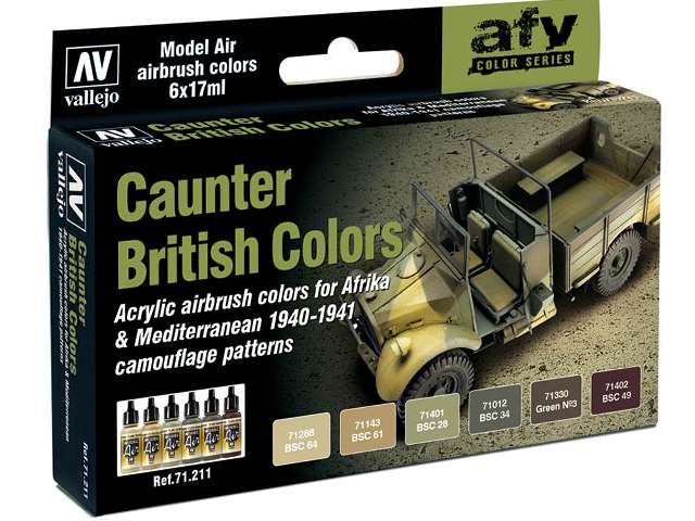 17ml x 6 Vallejo - Model Air Set - British Caunter Colors
