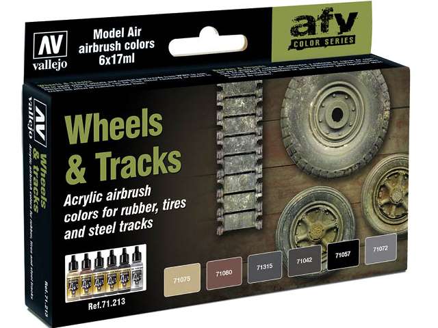 17ml x 6 Vallejo - Model Air Paint Set - Wheels & Tracks