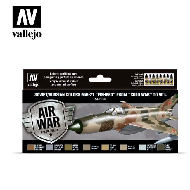 17ml x 8 Vallejo - Model Air Set - Soviet Mig-21 Fishbed Cold War to the 90's