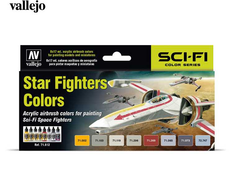 17ml x 8 Vallejo - Model Air Acrylic Paint Set - Star Fighters Colours