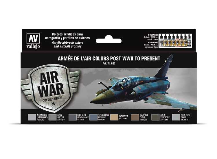 17ml x8 Vallejo - Model Air Paint Set - Arrmee de l Air colours post WWII to present