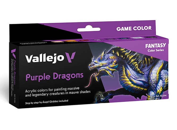 Vallejo VA72194 18ml x8 - Game Color Acrylic Paint Set - Purple Dragons