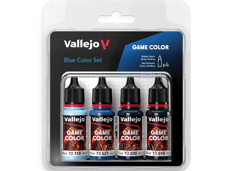 18ml x4 Vallejo - Game Color Acrylic Paint Set - Blue Colour Set