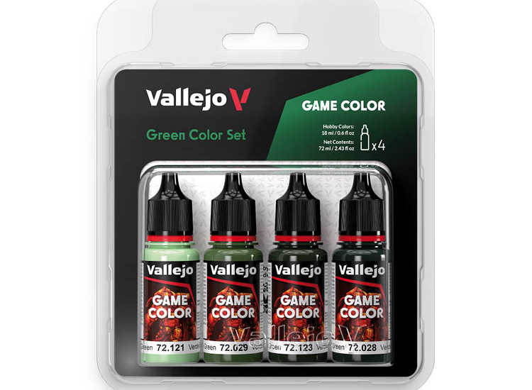 18ml x4 Vallejo - Game Color Acrylic Paint Set - Green Colour Set