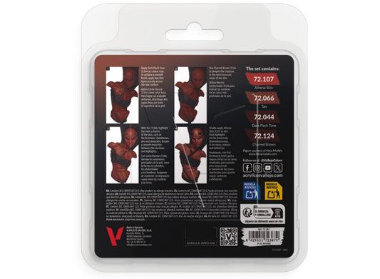 18ml x4 Vallejo - Game Color Acrylic Paint Set - Dark Skin Set