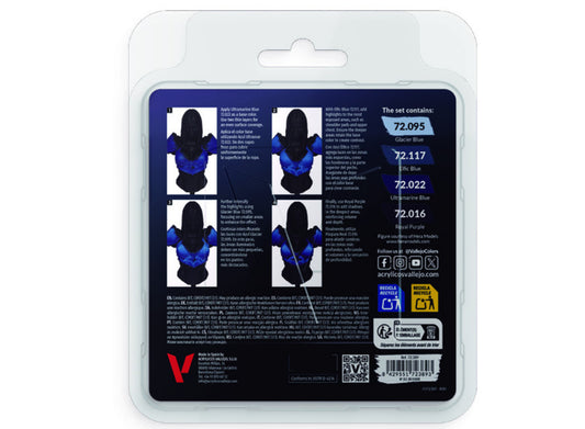 18ml x4 Vallejo - Game Color Acrylic Paint Set - Unltramarine Colour Set