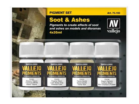 35ml x 4 Vallejo - Pigment Set - Soot and Ashes