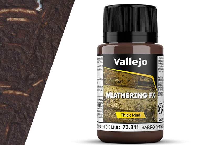 Vallejo VA73811 40ml - Weathering Effects - Brown Thick Mud