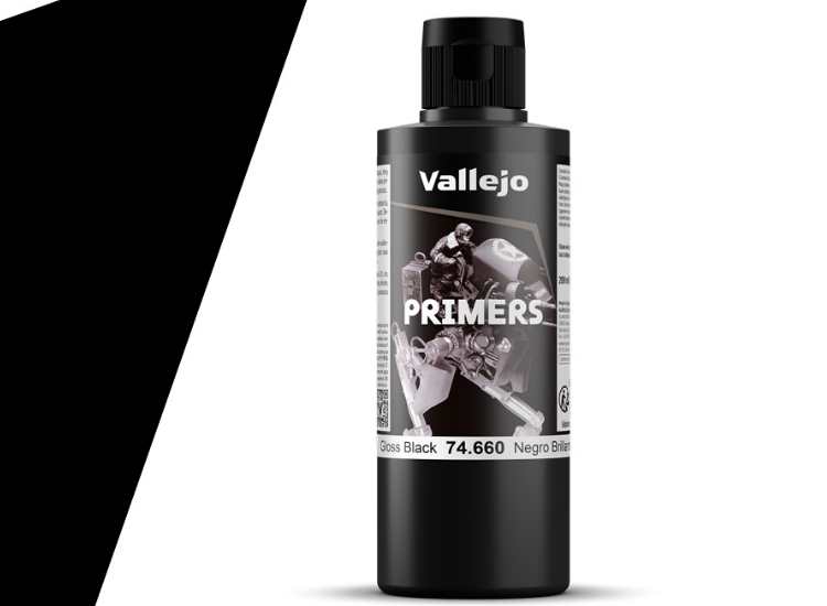 200ml Vallejo - Acrylic Polyurethane - Primer Gloss Black