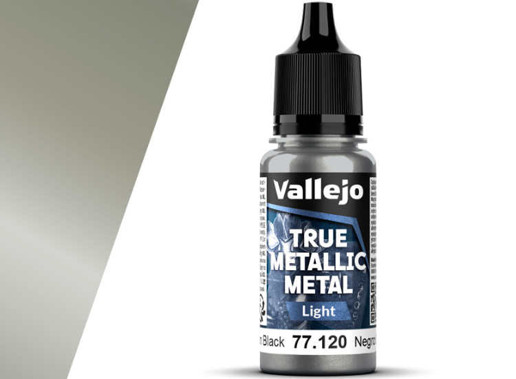 18ml Vallejo - True Metallic Metal Light - Obsidian Black