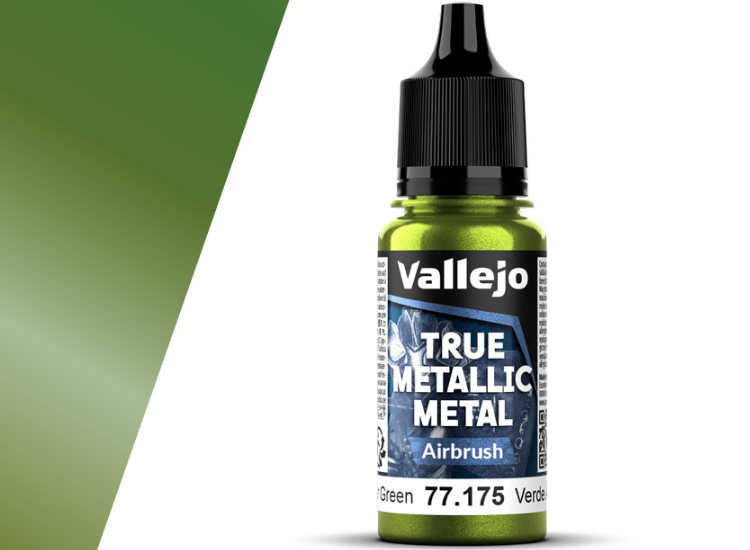 18ml Vallejo - True Metallic Metal Airbrush - Amber Green