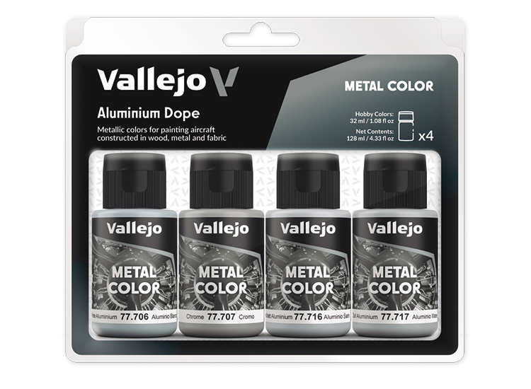 32ml x4 Vallejo - Metal Color Set - Aluminium Dope