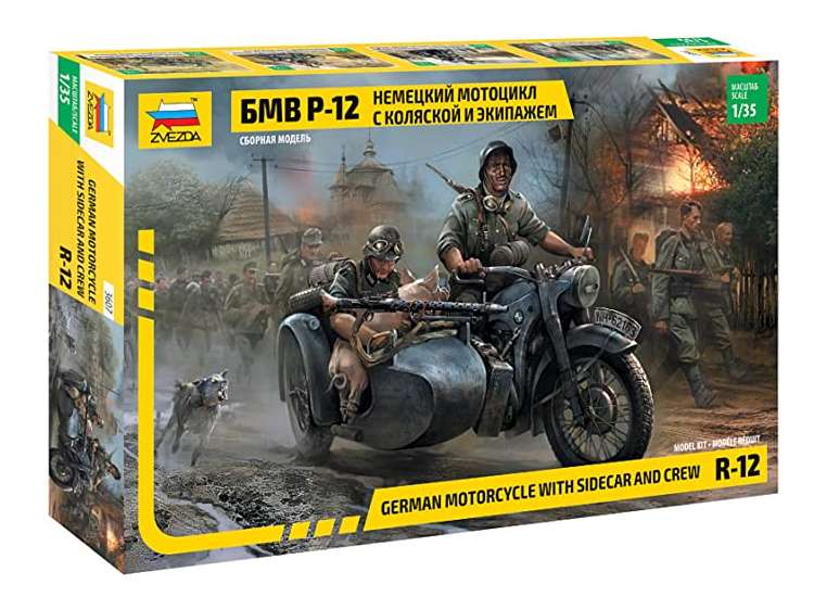 1/35 Zvezda - German Motorcycle R-12 with Sidecar and Crew