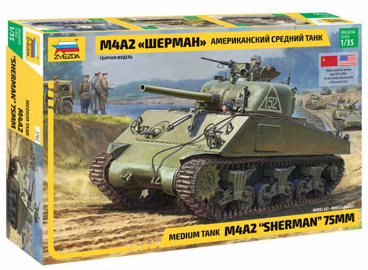 1/35 Zvezda - Medium tank M4A2 Sherman 75mm
