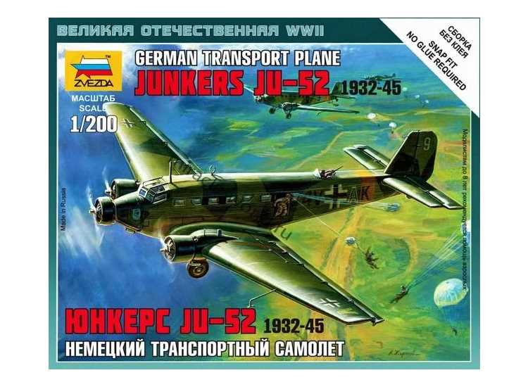 1/200 Zvezda - German Transport Plane Junkers Ju 52 1932-45