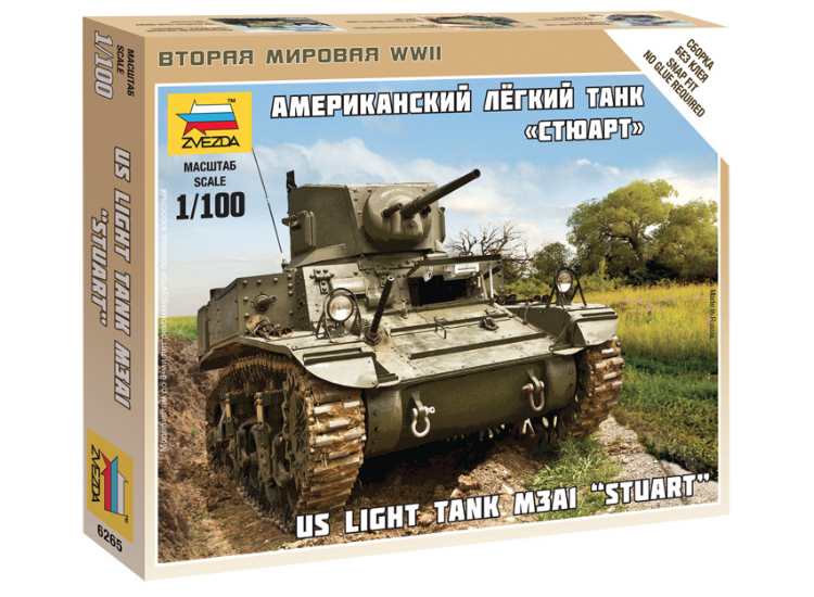 1/100 Zvezda - US Light Tank M3 A1 Stuart