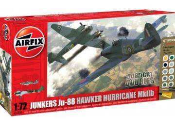Military Aircraft  Sale on Airfix Dogfight Double Junkers Ju 88   Hawker Hurricane Mkiib Gift Set