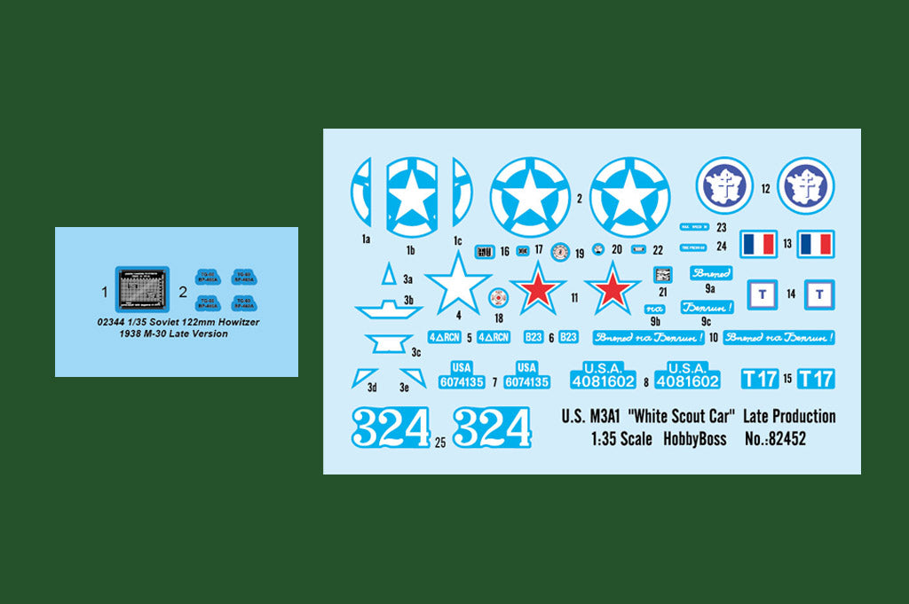 Hobbyboss HBB84537 1/35 - M3A1 late version tow 122mm Howitzer M-30 84537