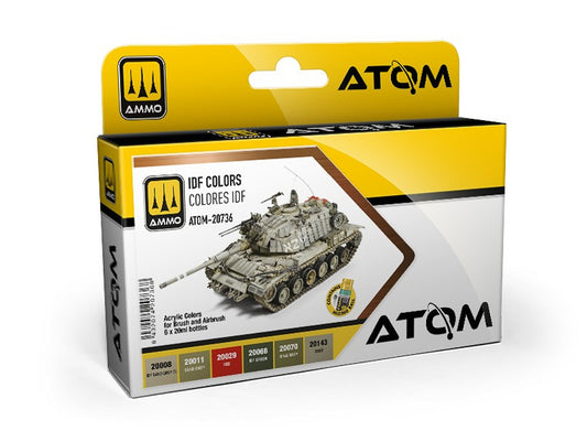 Ammo Mig 20736 6 x20ml ATOM Paint Set - IDF Colours