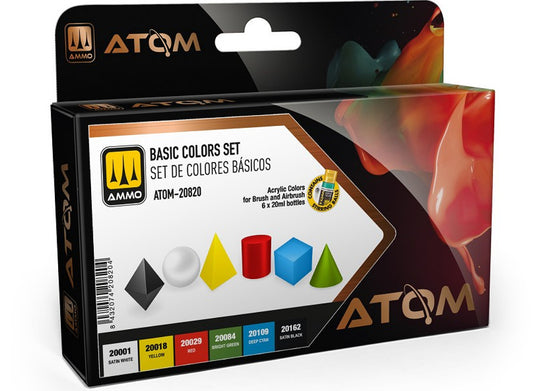 Ammo Mig 20820 6 x20ml ATOM Paint Set - Basic Colours