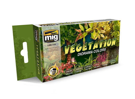 Ammo Mig 7176 17ml x6 Vegatation Diorama Colours Acrylic Paint Set