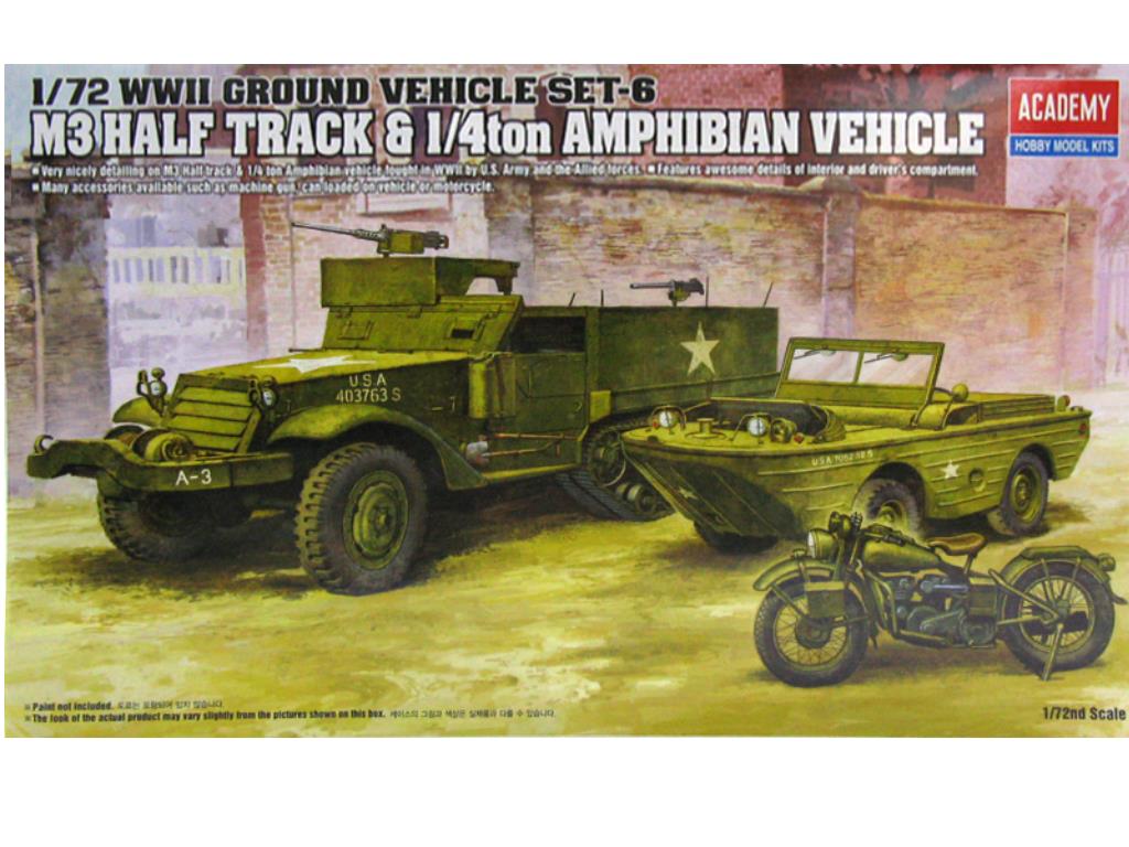 Academy 13408 1/72 M3 Half Track & 1/4t Amphibian Vehicle
