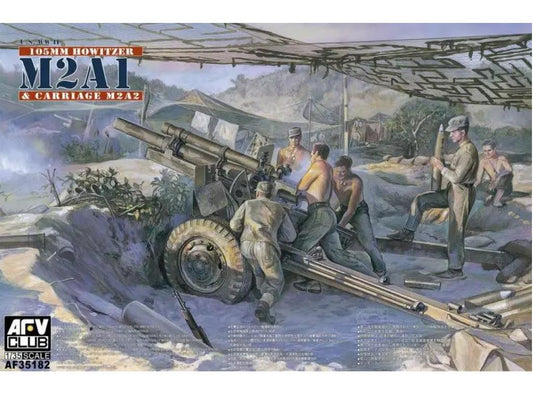 AFV Club 35182 1/35 105mm Howitzer M2A1 & Carriage M2A2 WWII Late Version