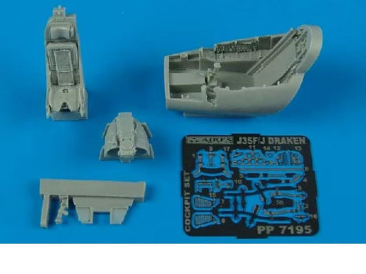 Aires 7195 1/72 Saab J-35F/J-35J 'Draken' cockpit set (designed to be used with Hasegawa and Revell kits)[J-35J J-35O RF-35 J-35F J-35OEE JAS-39D JAS-39C]