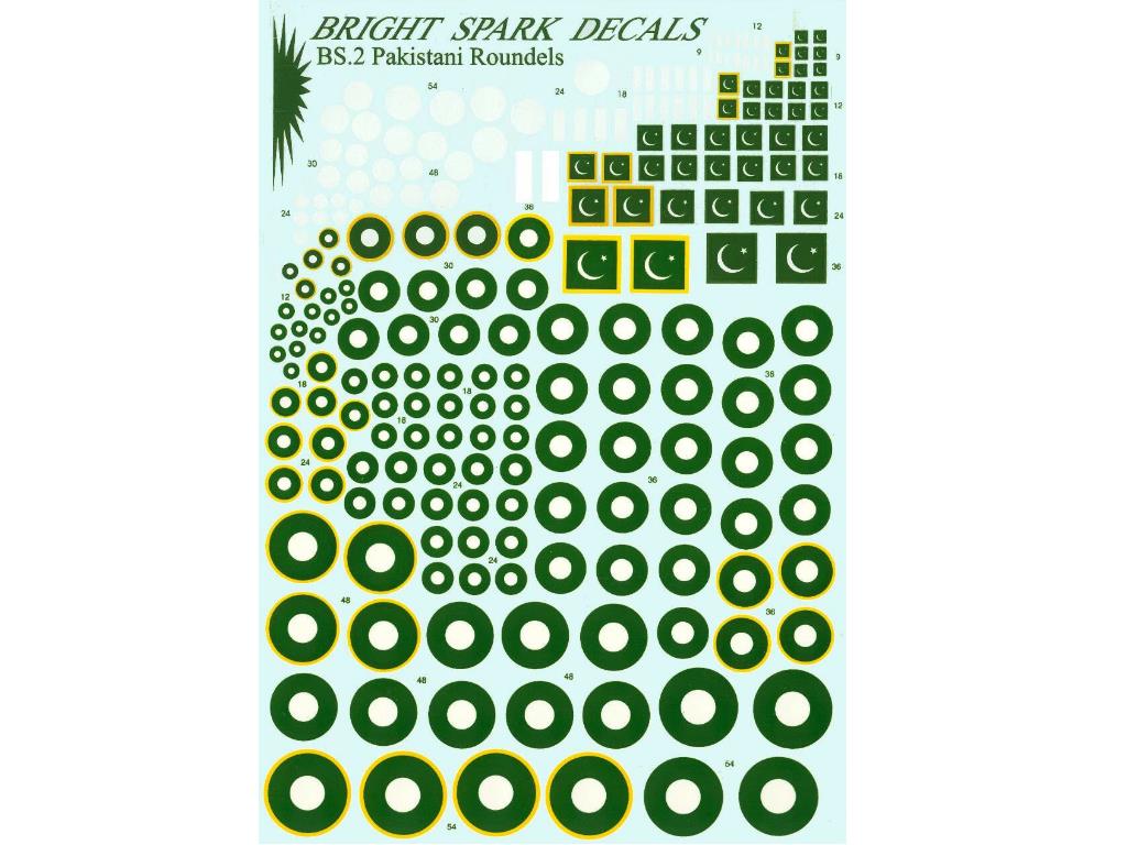1/72 Bright Spark Decals - Pakistani Air Force and Navy Roundels