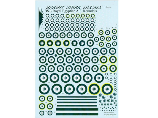 1/72 Bright Spark Decals - Egyptian pre-1952 Roundels