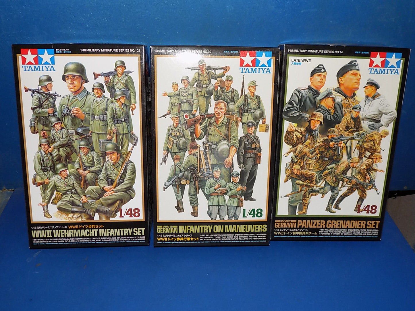 3x Tamiya 1/48 German Figure Sets 32514, 32602, 32530 AUC00024