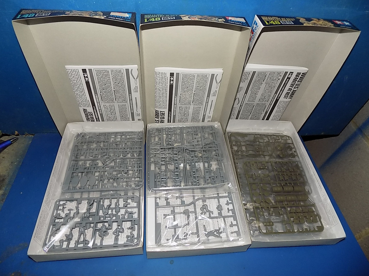 3x Tamiya 1/48 US/Russian Figure Sets 32513, 32521, 32552 AUC00027