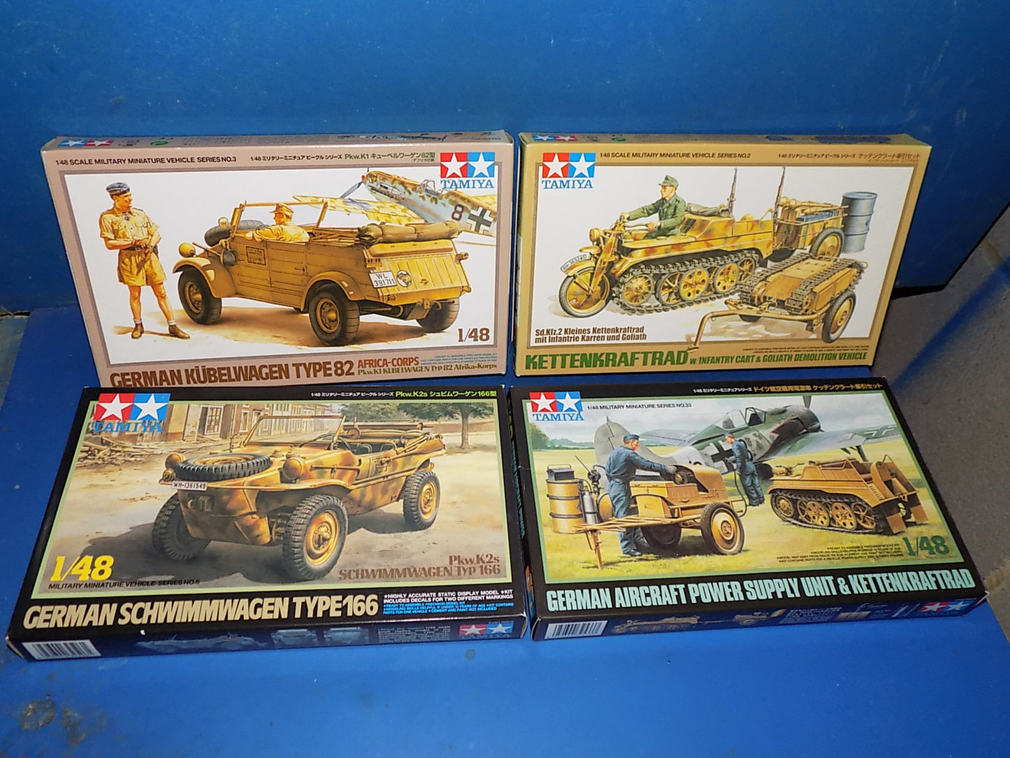 4x Tamiya 1/48 German Vehicles 32508, 32503, 32533, 32502 AUC00029